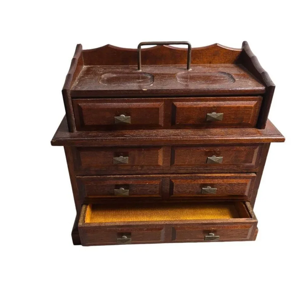 Vintage Wooden Varnished Musical Jewelry Box